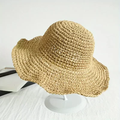Trendy And Versatile Foldable Straw Hat For Women, Summer Sun Protection Hat For Travel Seaside Beach Vacation